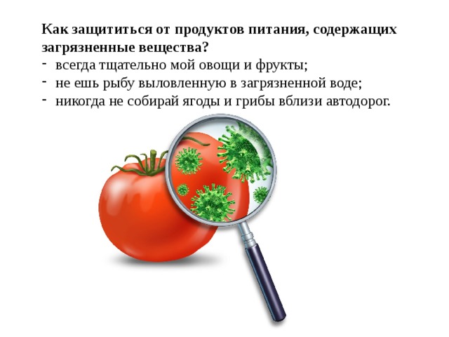 Проект экологическая безопасность продуктов питания