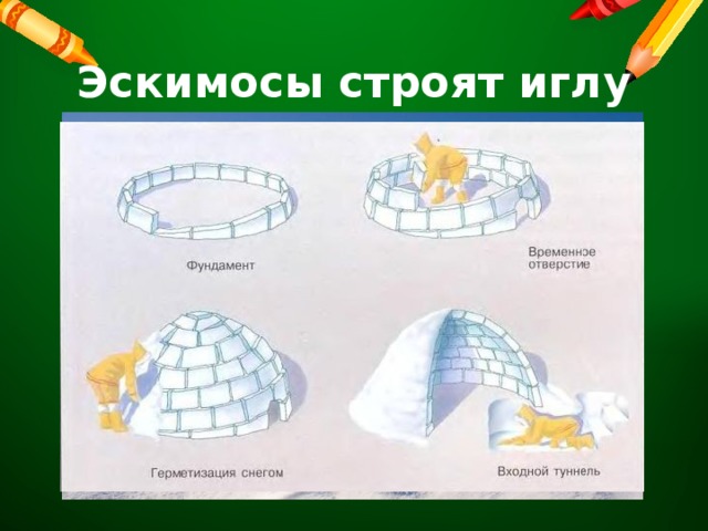 Эскимосы строят иглу 