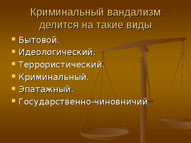 Методика расследования вандализма презентация