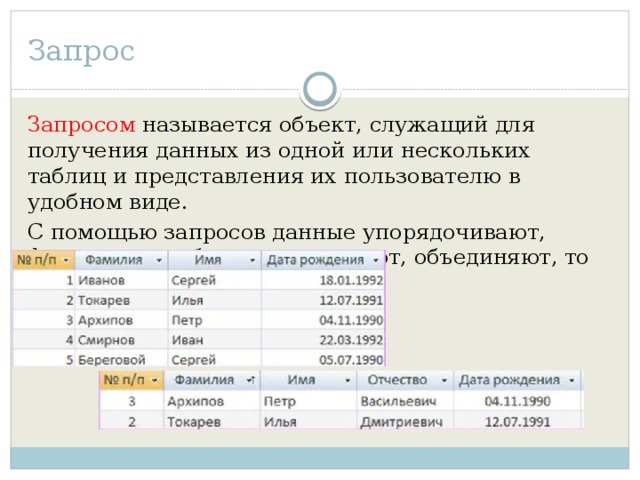 Обработка данных с помощью запросов презентация