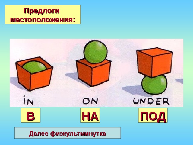 Предлоги схематическое изображение