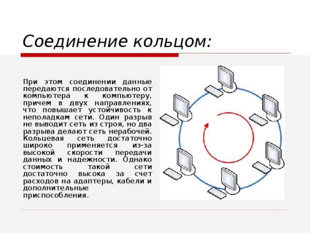 При выходе из строя компьютера клиента вся сеть выходит из строя