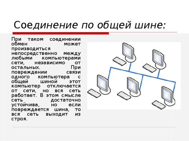 При выходе из строя компьютера клиента вся сеть выходит из строя