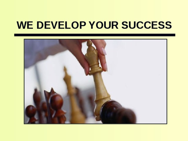 WE DEVELOP YOUR SUCCESS 