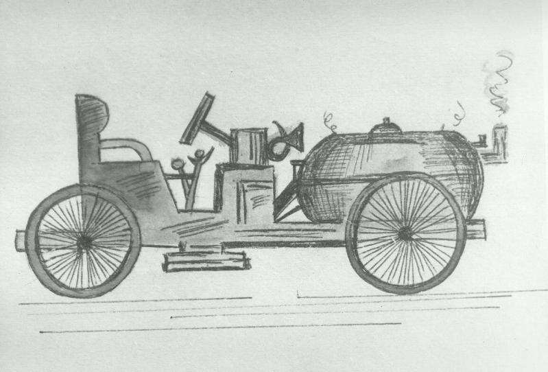 Самый 1 рисунок. Первый автомобиль рисунок. Иллюстрация первые автомобили. Рисование первый автомобиль. Паровая повозка иллюстрации.