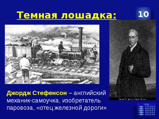 Темная лошадка: 10 Джордж Стефенсон – английский механик-самоучка, изобретатель паровоза, «отец железной дороги» 