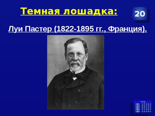 Темная лошадка: 20 Луи Пастер (1822-1895 гг., Франция). 