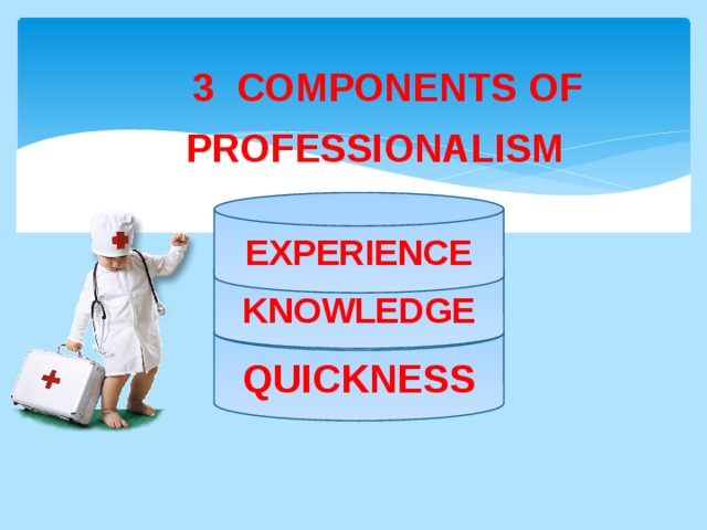 3 components of professionalism  experience knowledge quickness 