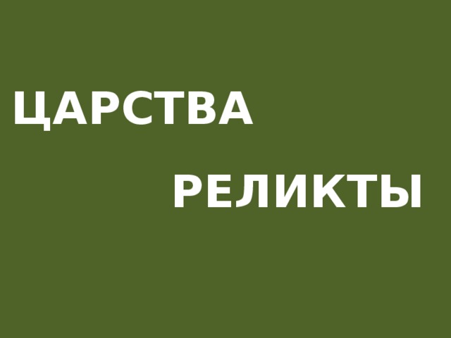 ЦАРСТВА РЕЛИКТЫ 