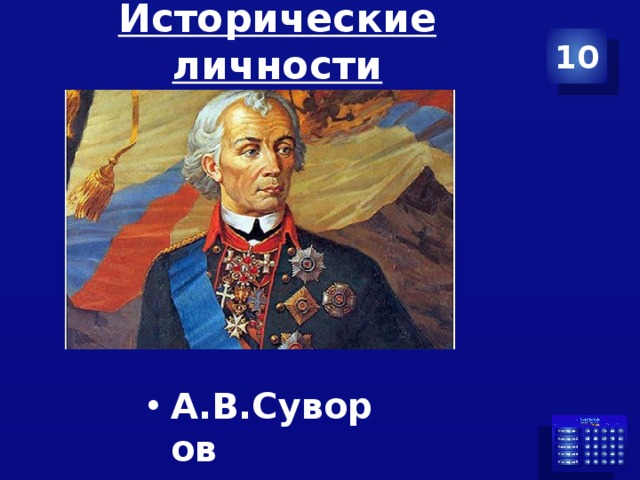 Исторические личности 10 А.В.Суворов 