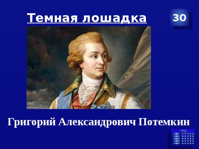 Темная лошадка 30  Григорий Александрович Потемкин 