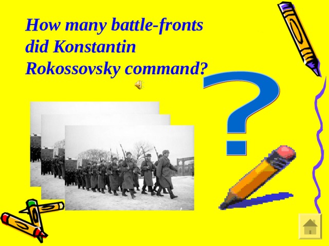 How many battle-fronts did Konstantin Rokossovsky command?