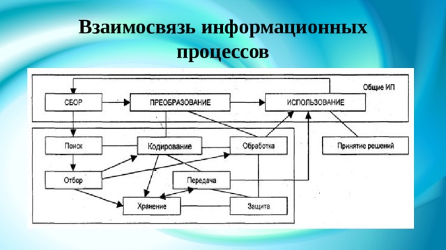 Взаимосвязь информационных процессов 