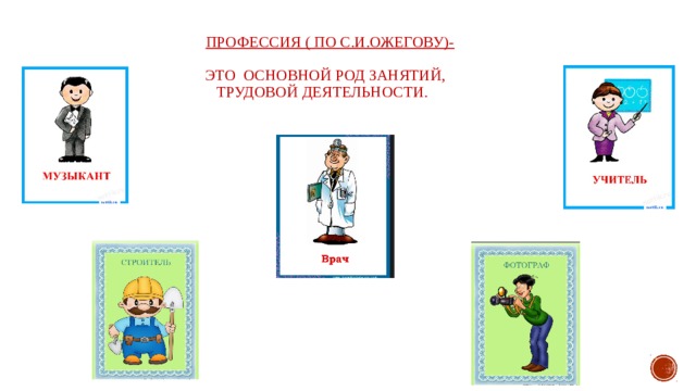 На право занятия трудовой деятельностью. Род занятий профессия. Профессия основной род занятий трудовой деятельности. Род занятий школьника. Профессия это основной род занятий расскажи ка картинка.