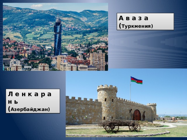А в а з а ( Туркмения) Л е н к а р а н ь ( Азербайджан) 