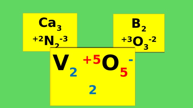 Ca 3 +2 N 2 -3 B 2 +3 O 3 -2 V x +5 O y -2 V 2 +5 O 5 -2