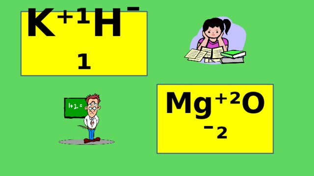 K⁺¹H¯¹ Mg⁺²O¯²