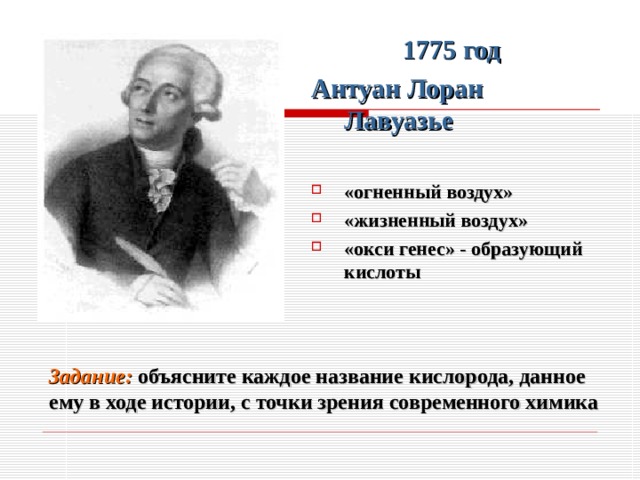 Дали кислород. Огненный воздух современное название. Антуан Лоран Лавуазье 1775 годы. Кто дал название кислороду. Огненный воздух Шееле.