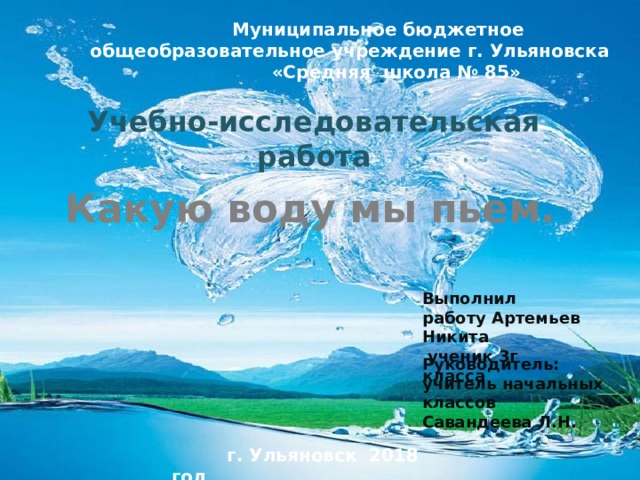 Какую воду мы пьем проект 8 класс Учебно-исследовательская работа "Какую воду мы пьём"