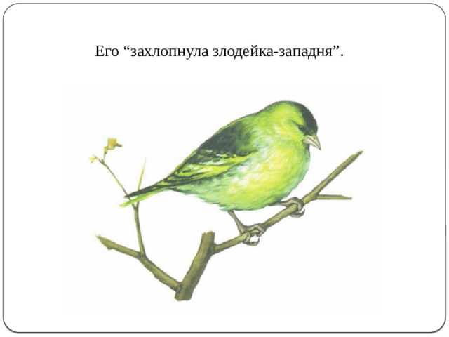 Его “захлопнула злодейка-западня”. 