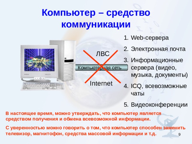 Компьютерная сеть как средство массовой коммуникации презентация