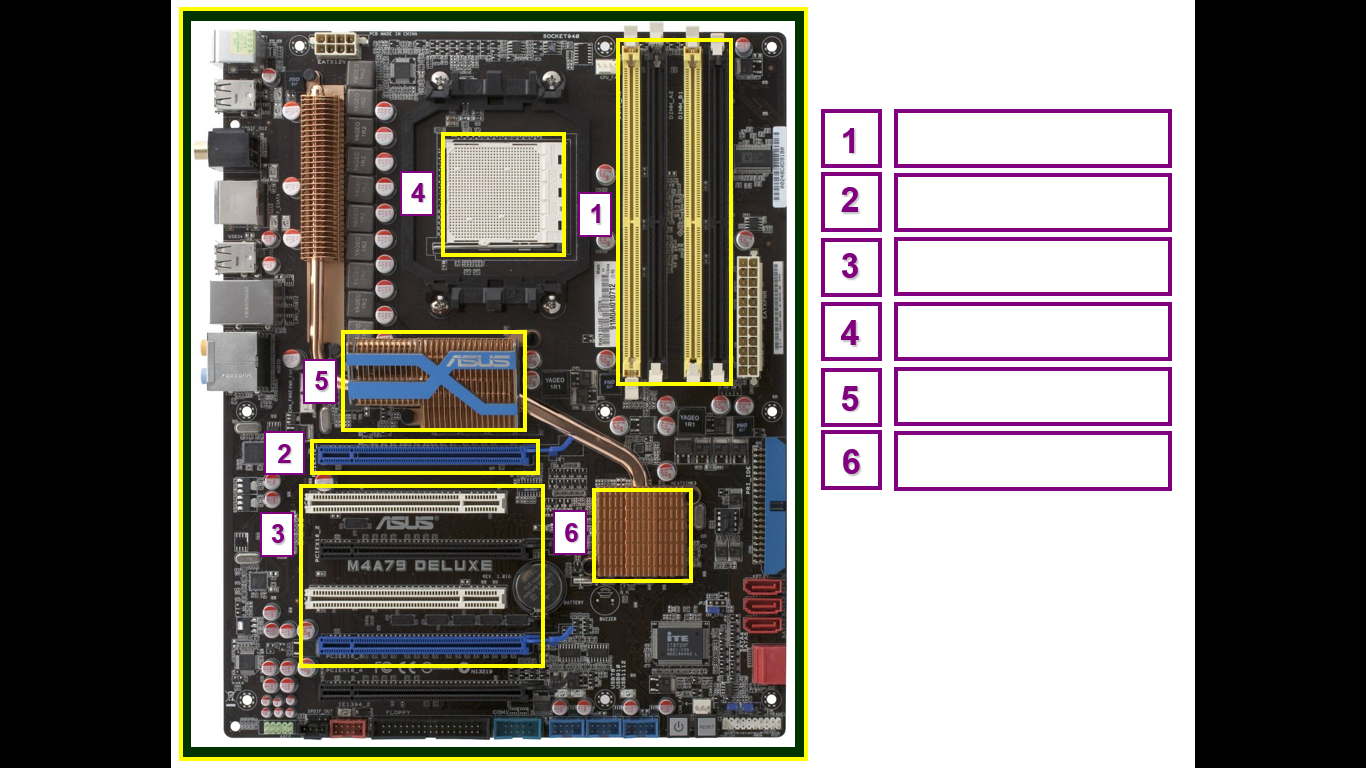 Дано изображение материнской платы выбери ответ определи что выделено желтым прямоугольником