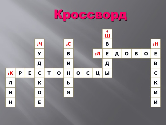 4 Ш В 2 Ч 3 С 5 Н О У В Е О В Е 2 Л Д Д Д В И Р 1 К Т О Ы С С С Ц Н О Е Л К Ь К Я И И О Е Й Н 