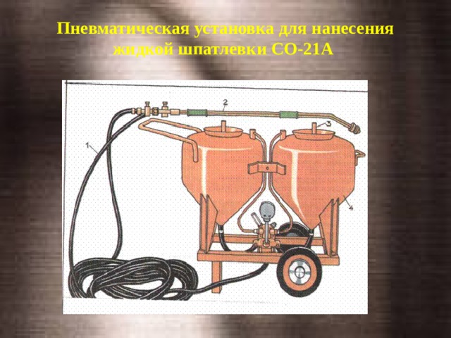 Пневматическая установка для нанесения жидкой шпатлевки СО-21А   