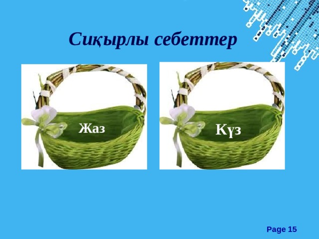 Сиқырлы себеттер Жаз Күз 