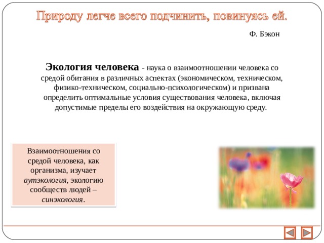 Примеры взаимодействия человека и окружающей среды