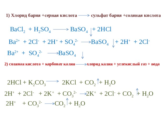 Хлорид бария серная кислота сульфат бария хлороводород