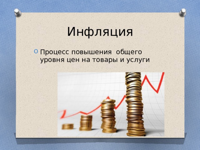 Инфляция Процесс повышения общего уровня цен на товары и услуги 