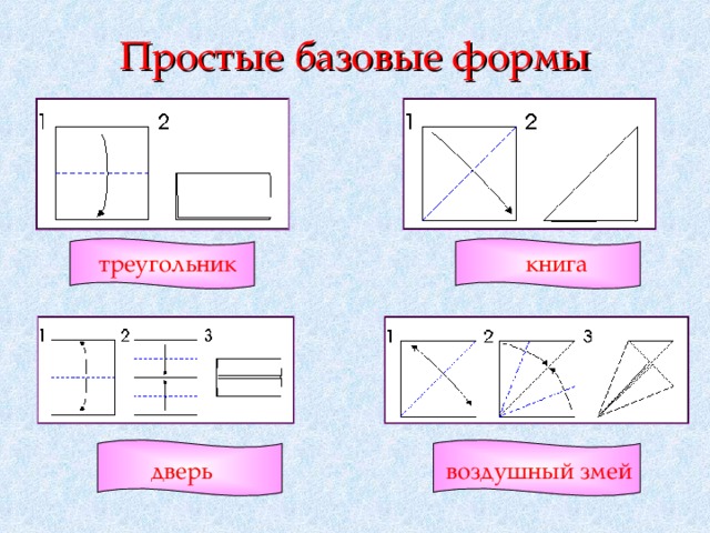 Простые базовые формы треугольник книга дверь воздушный змей