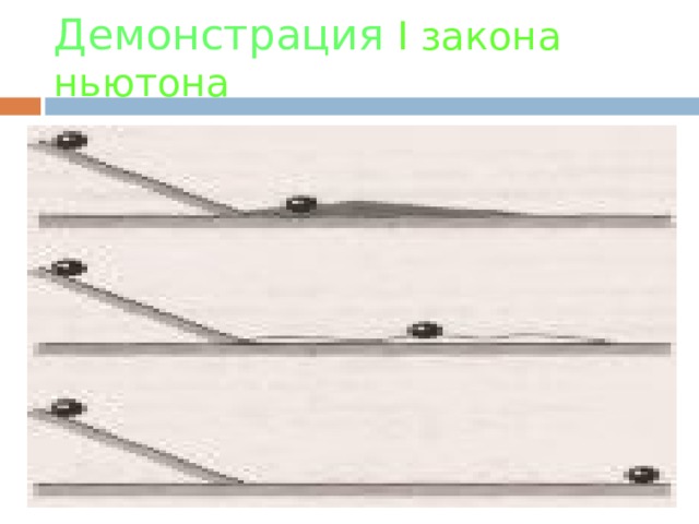 Демонстрация  I закона ньютона 
