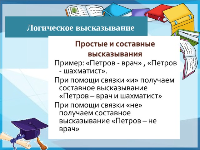  Логическое высказывание Для визуализации этапов правильного решения необходимо нажать на прямоугольник c исходным неравенством. Для визуализации ответа необходимо нажать на прямоугольник «Ответ»  