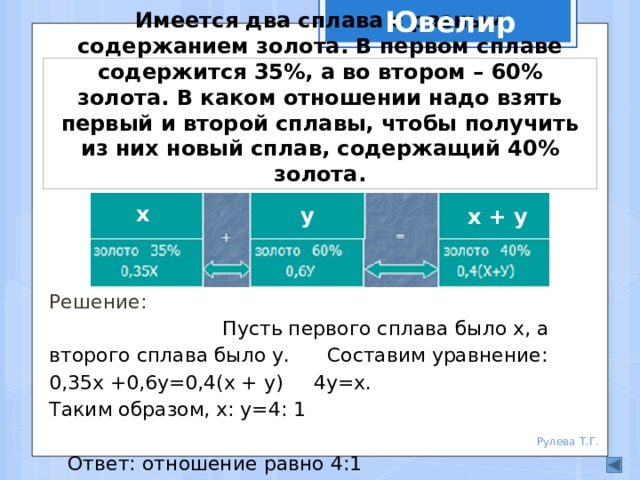 Дано два сплава. Имеется два сплава золота. В каком отношении надо взять первый и второй сплавы. Имеется 2 сплава с разным содержанием меди. Имеется два сплава с разным содержанием меди.