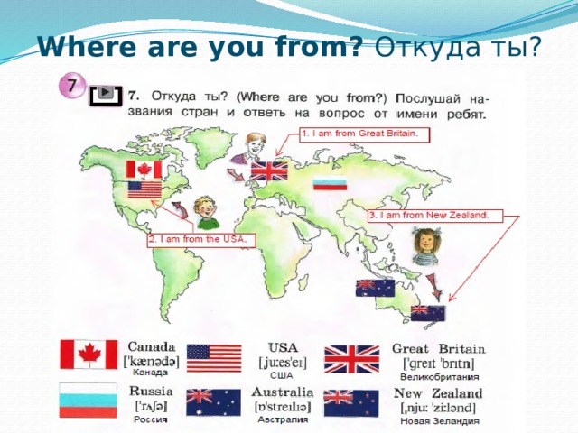 Where are you from? Откуда ты? 