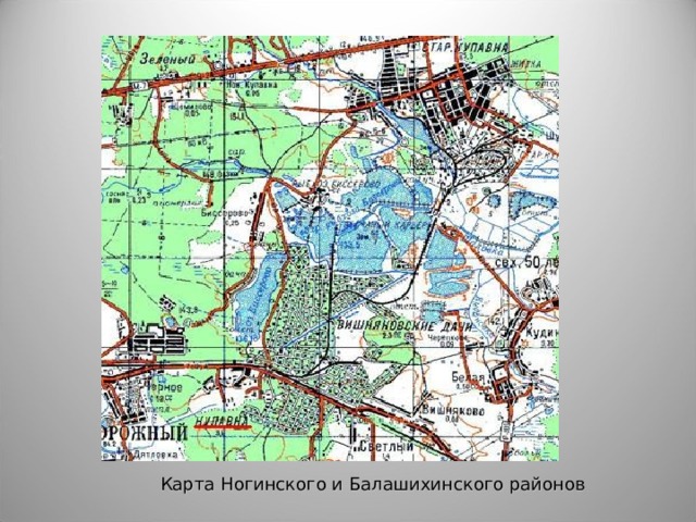 Карта Ногинского и Балашихинского районов 