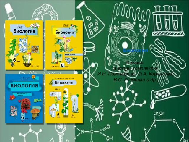 Биология  6 класс  (авторы комплекта  И.Н. Пономарева, О.А. Корнилова,  В.С. Кучменко и др.)   