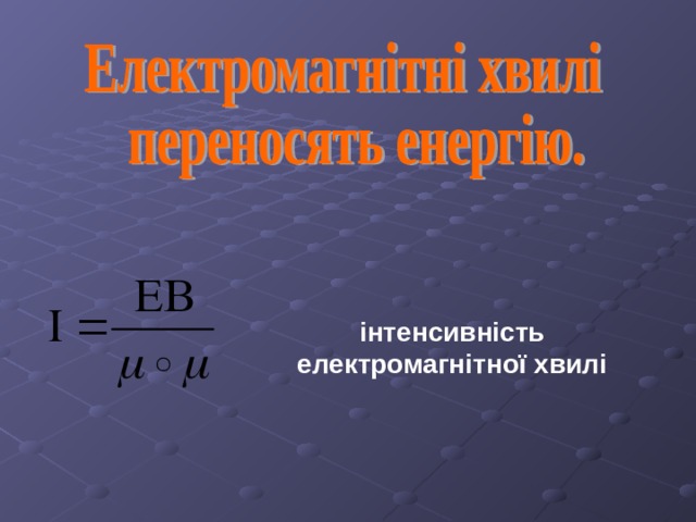 інтенсивність електромагнітної хвилі 