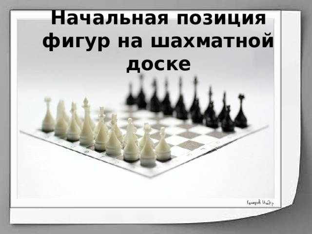 Начальная позиция фигур на шахматной доске 