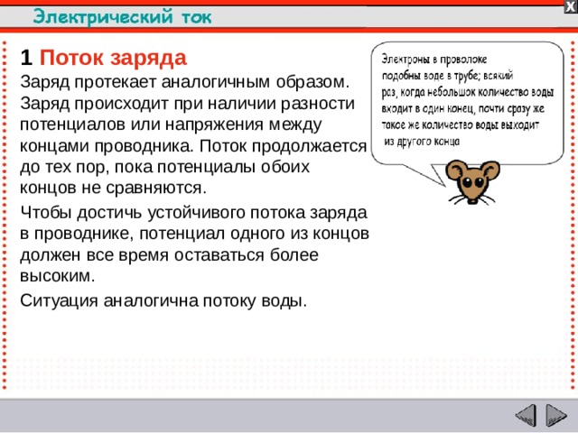 Электрический ток течет по проводам так же как вода по трубам