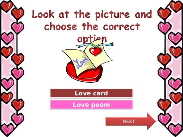 Great Job! Love card Try Again Love poem NEXT 6 