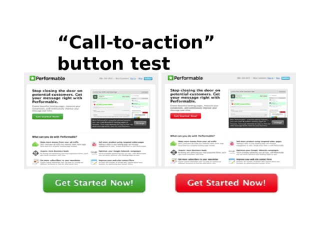“ Call-to-action” button test 