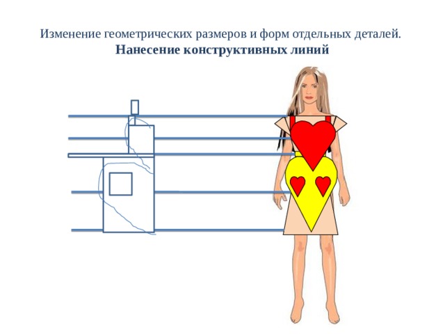 Изменение геометрических размеров и форм отдельных деталей.  Нанесение конструктивных линий 