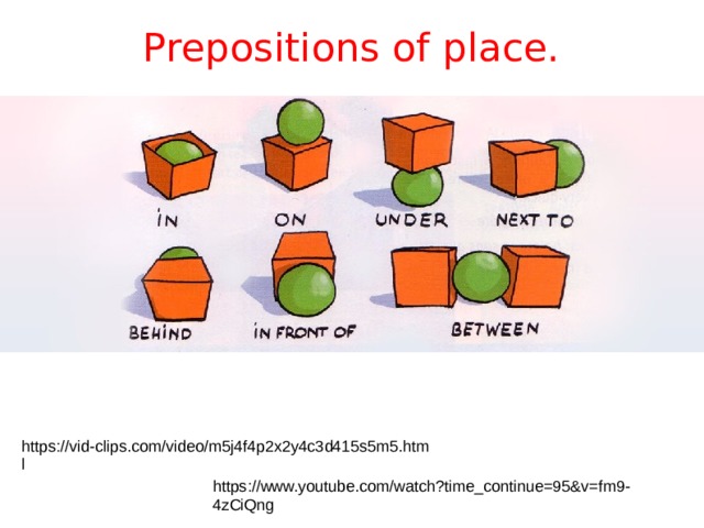 Wordwall prepositions of place 3