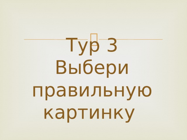  Тур 3  Выбери правильную картинку   