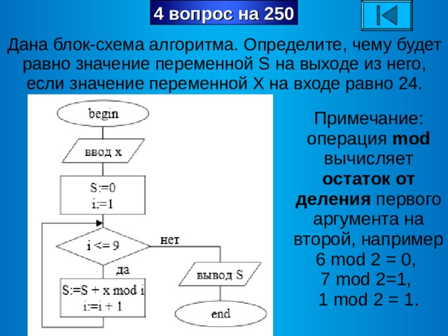 Чему будет равно значение переменной