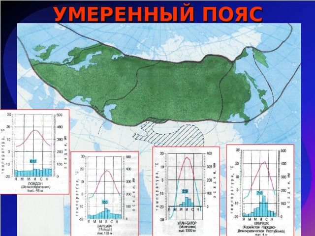 Континентальный климат карта