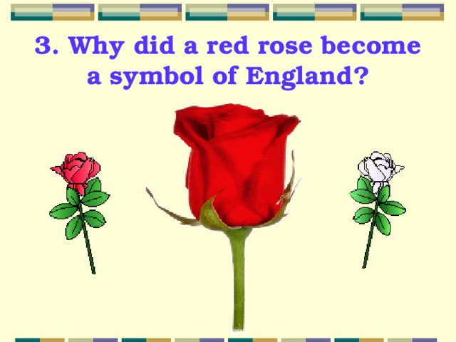 3. Why did a red rose become a symbol of England? 